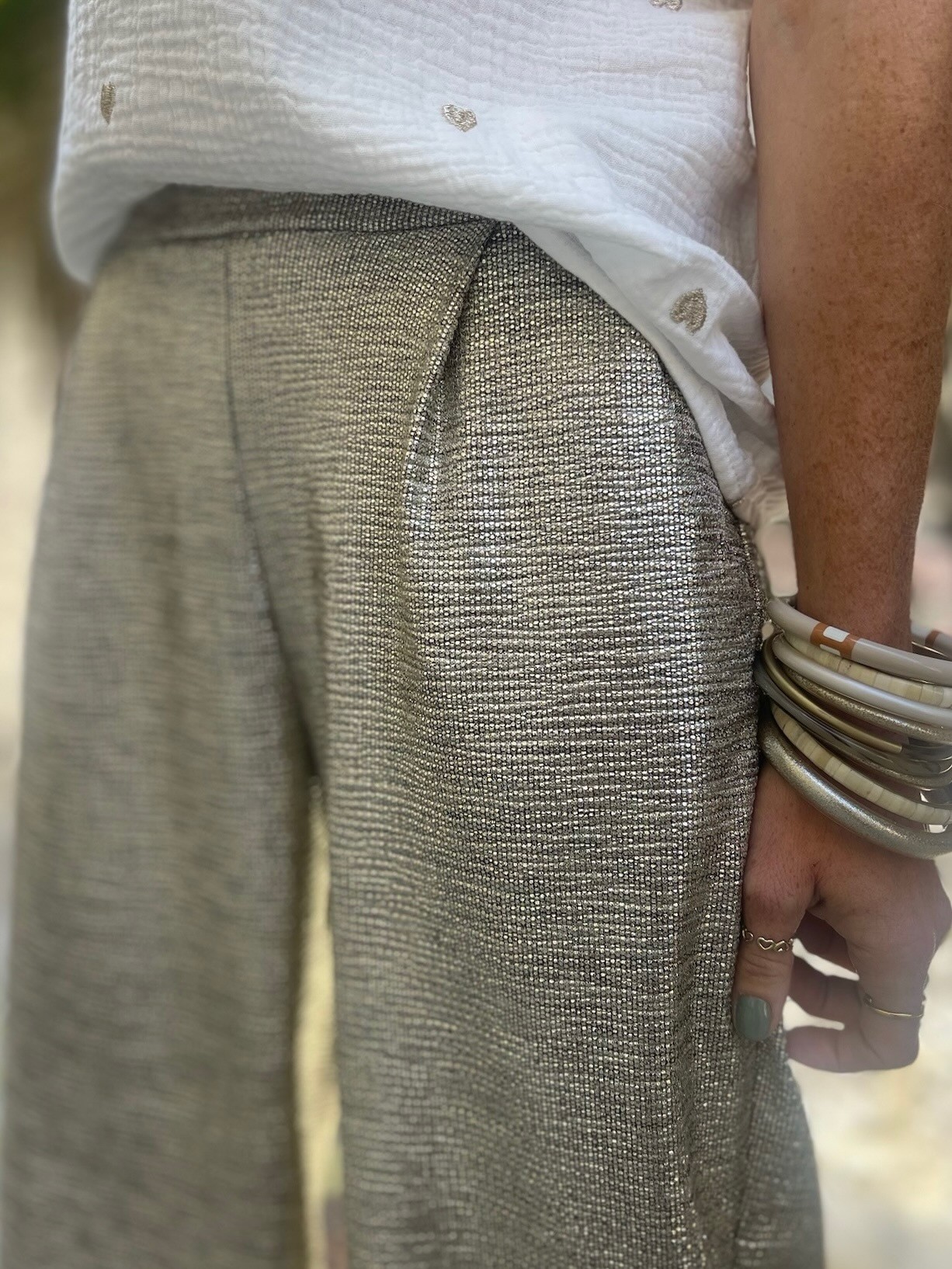 Pantalon flare gold