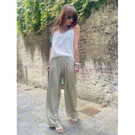 Pantalon flare gold