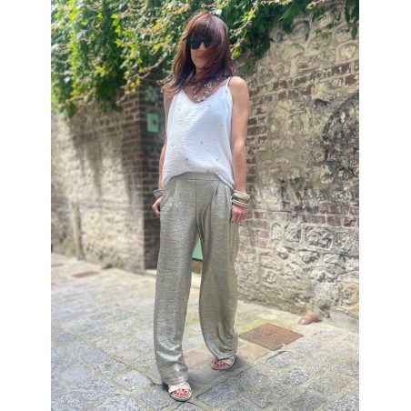 Pantalon flare gold