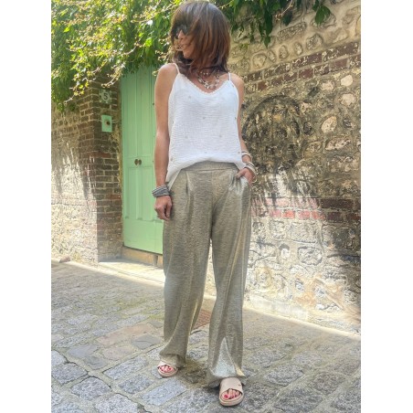 Pantalon flare gold