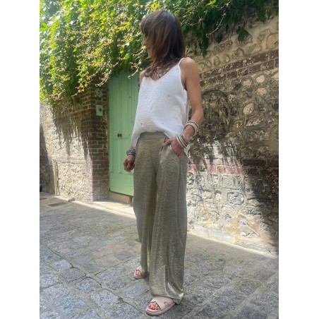 Pantalon flare gold