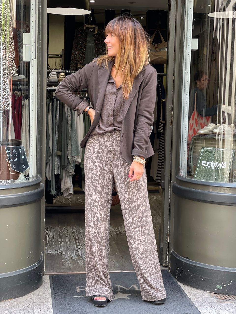 Pantalon zèbre fluide