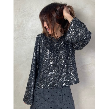 Top sequins noeud
