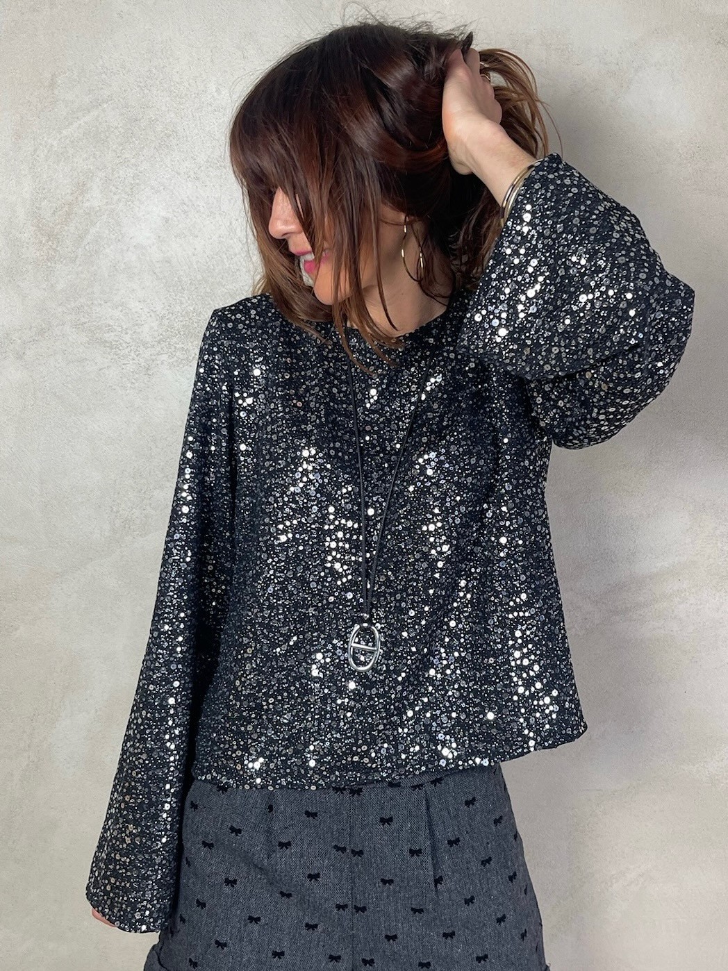 Top sequins noeud