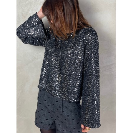 Top sequins noeud