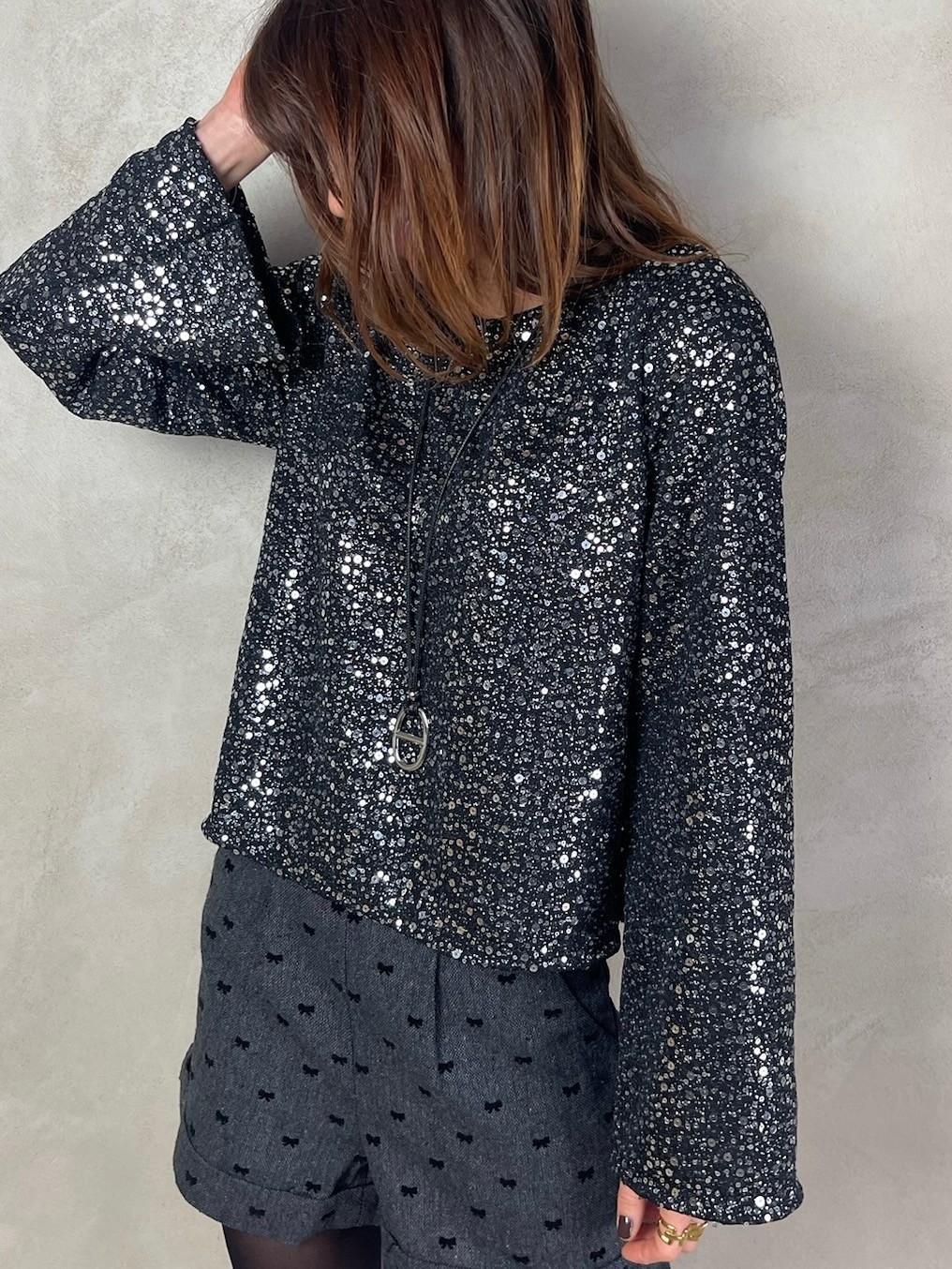 Top sequins noeud