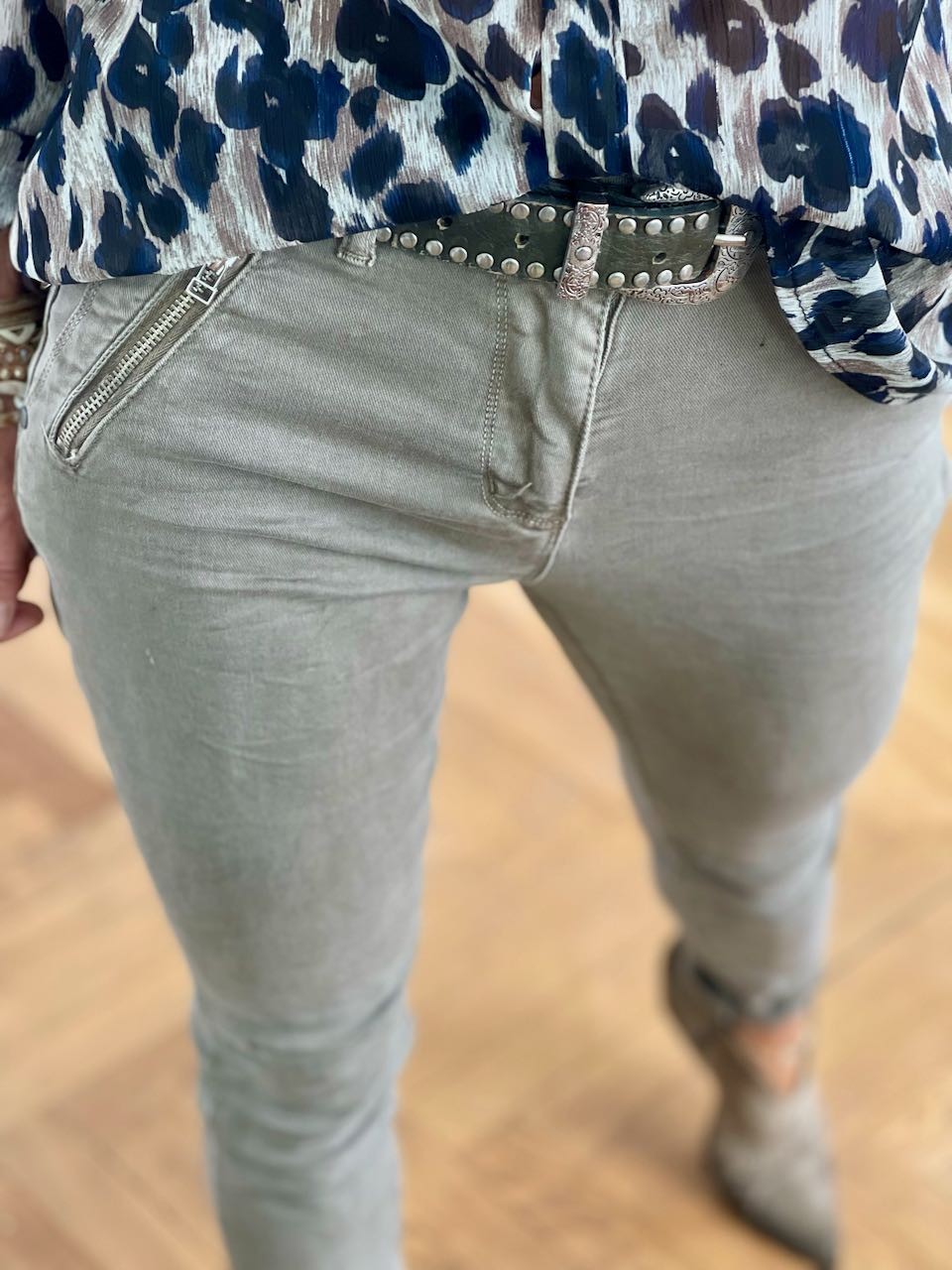 Jeans zip Taupe