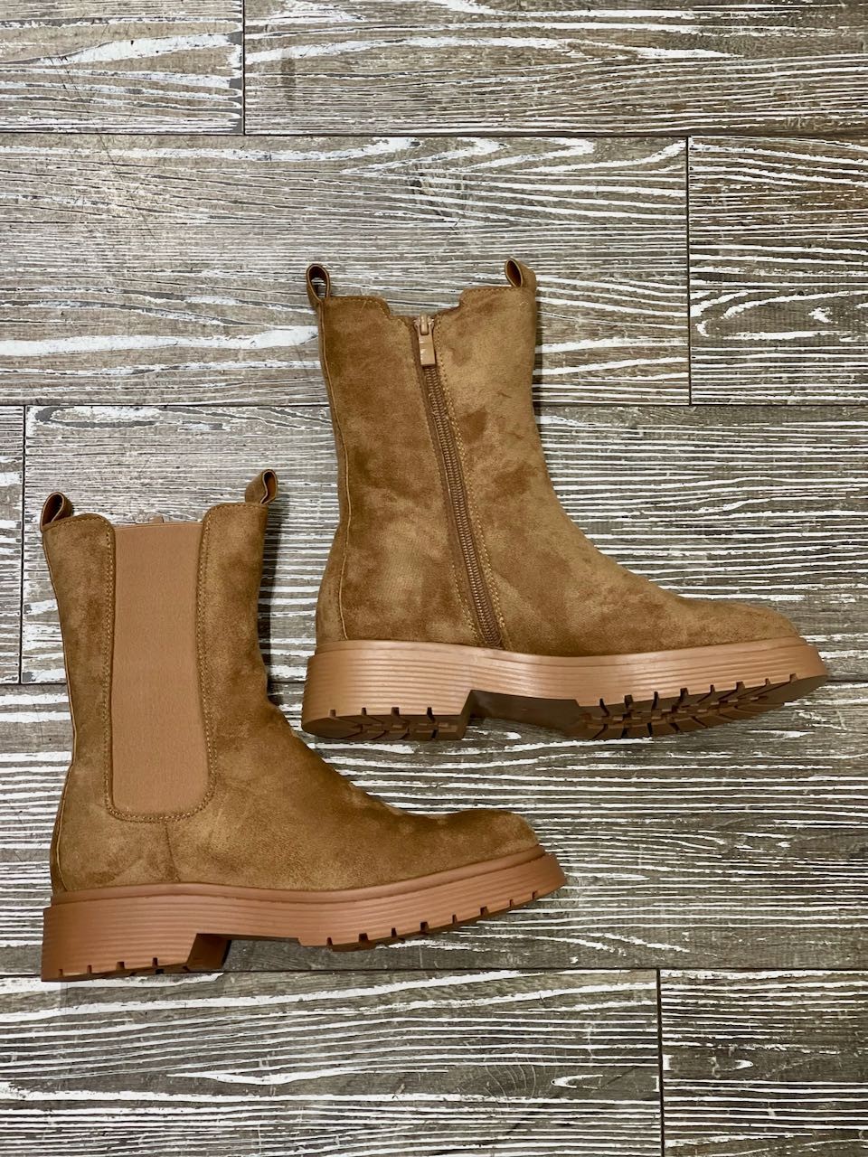 Boots Camel effet daim
