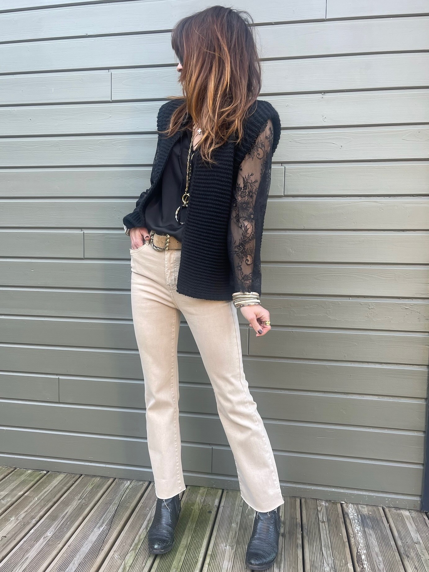 Gilet maille noir