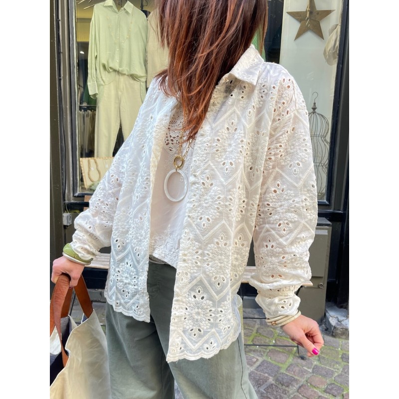 Chemise broderie ivoire