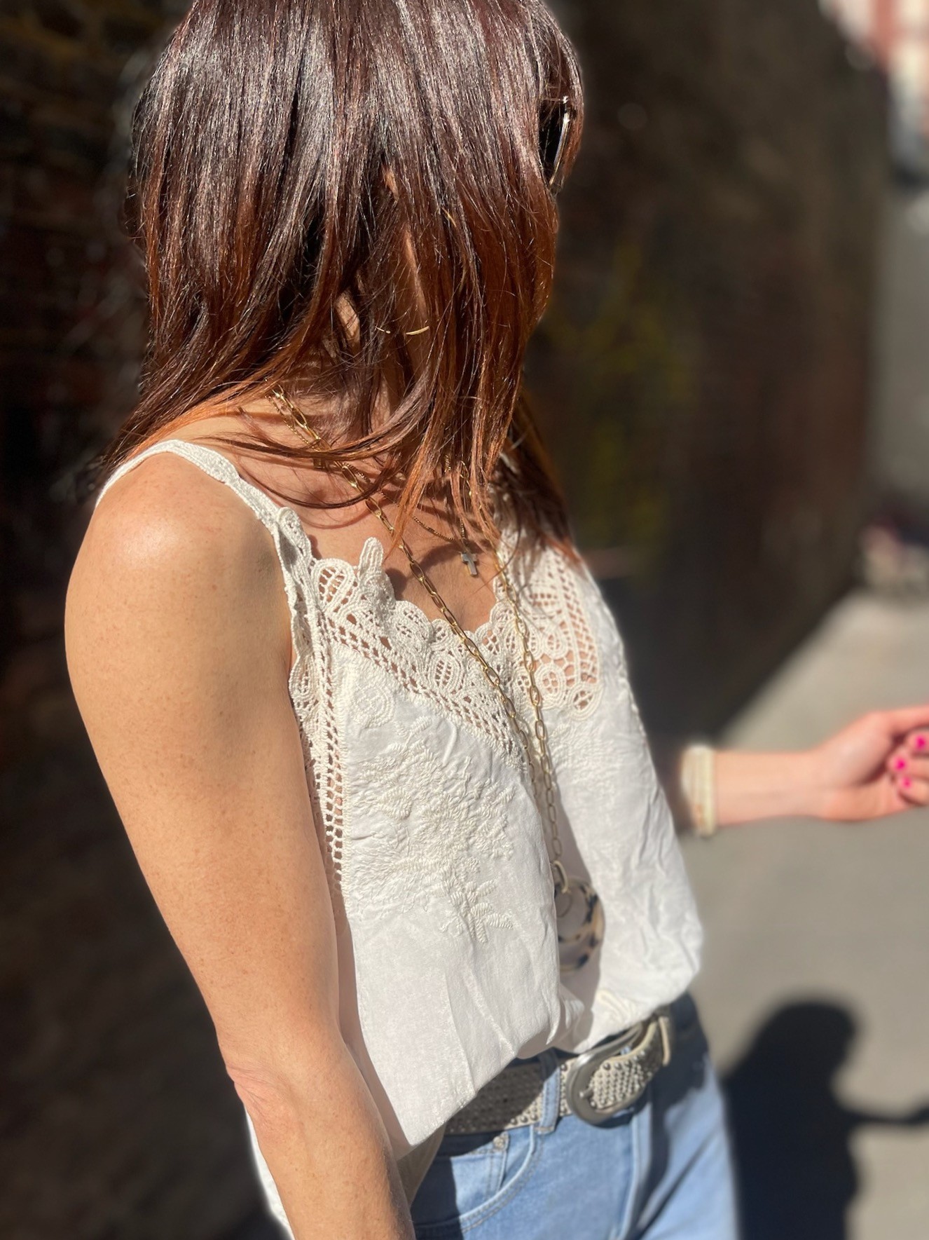 Top crochet Blanc