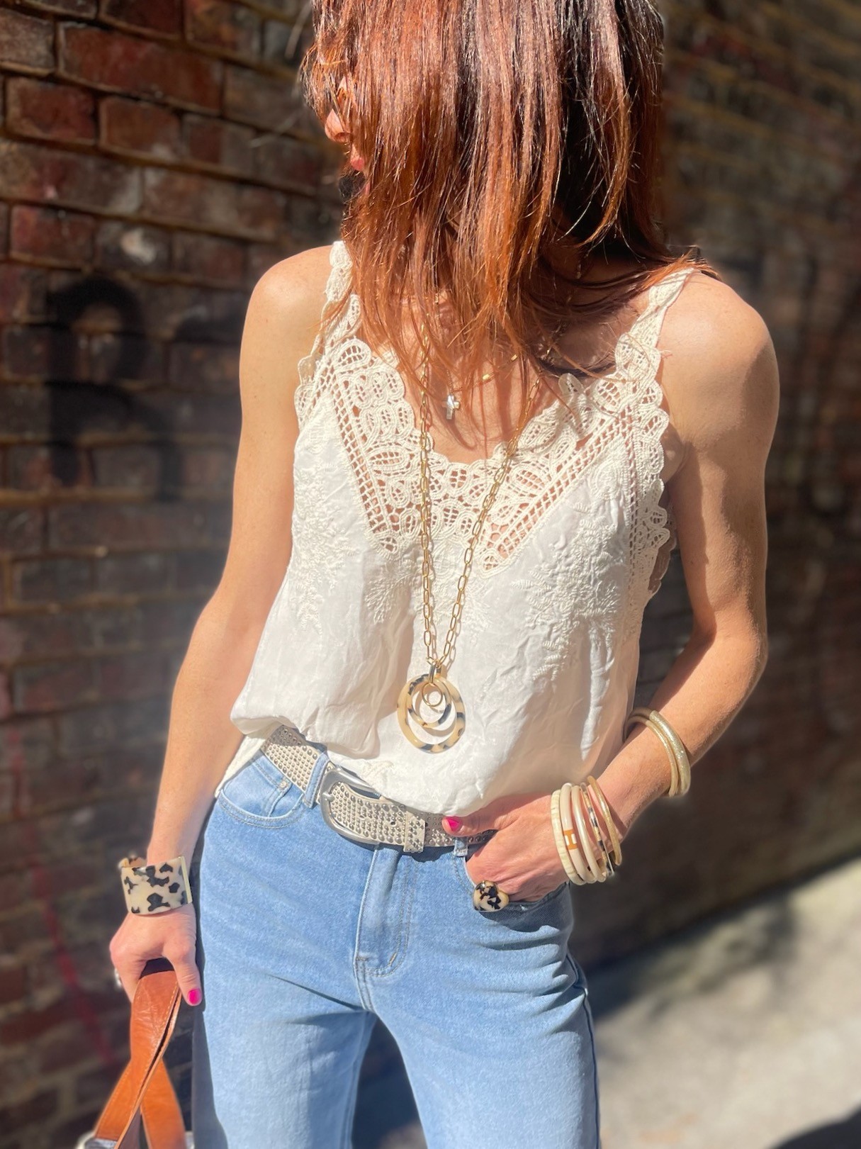 Top crochet Blanc