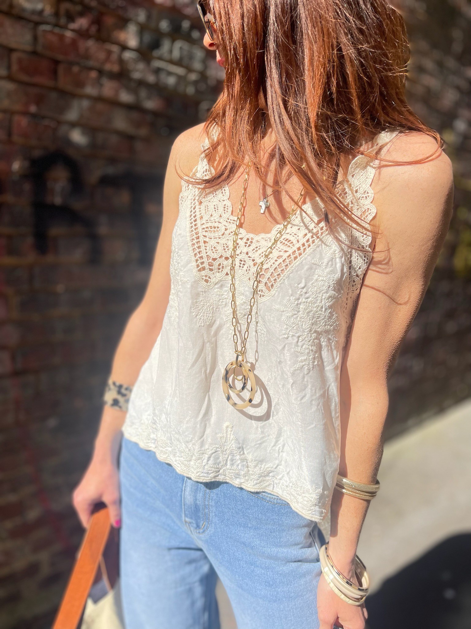 Top crochet Blanc