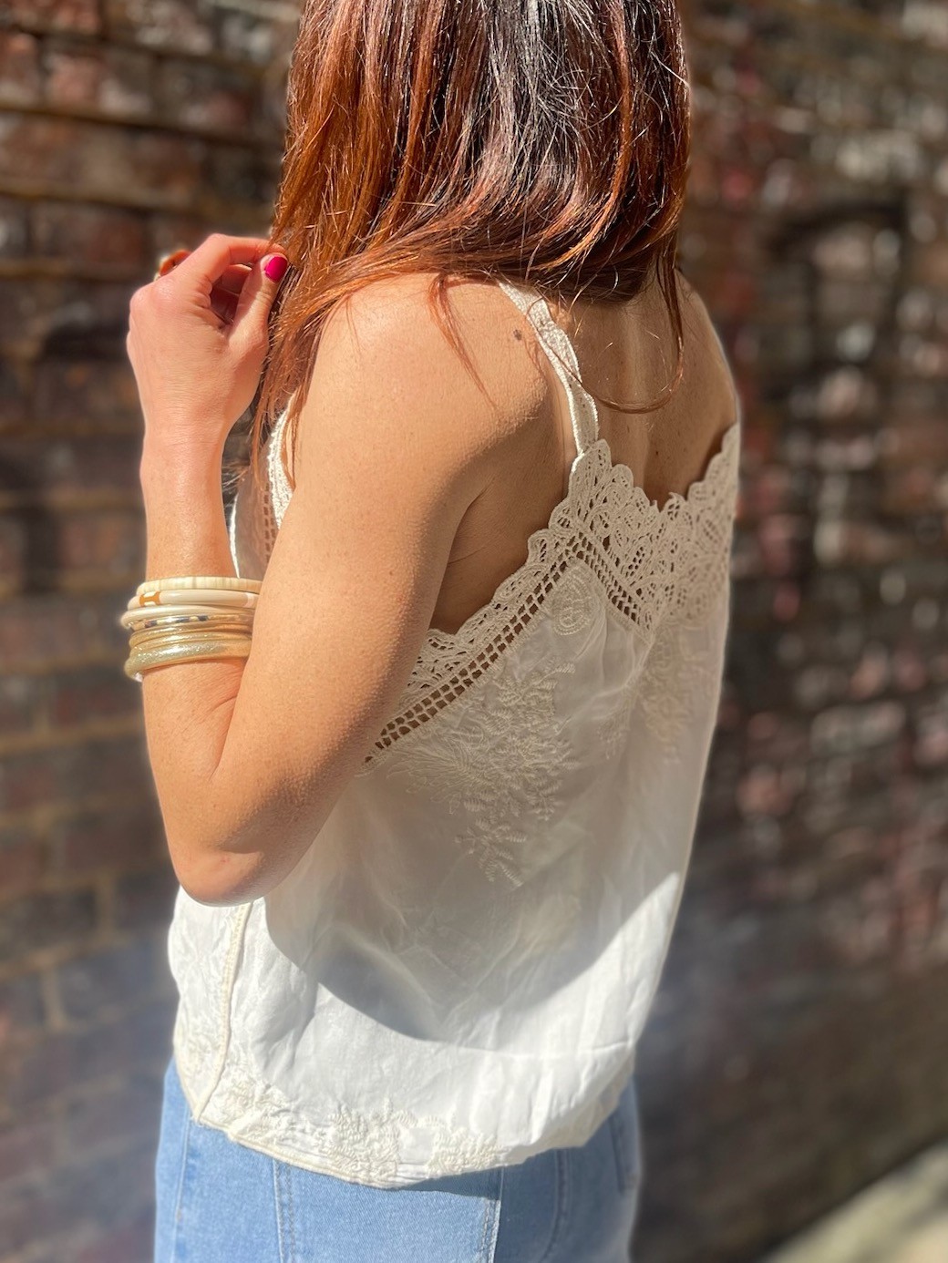 Top crochet Blanc