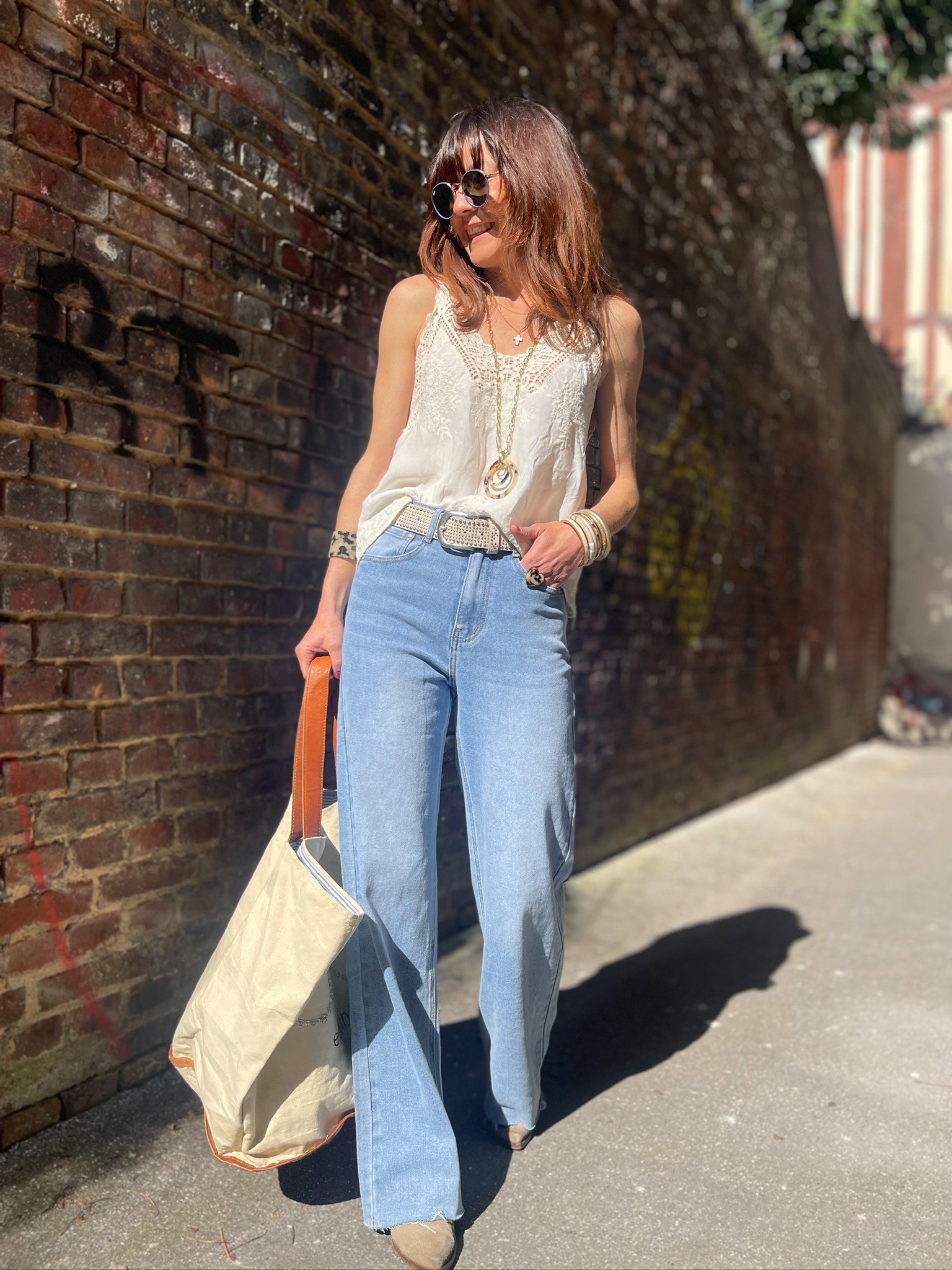 Top crochet Blanc