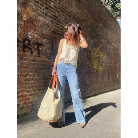 Top crochet Blanc