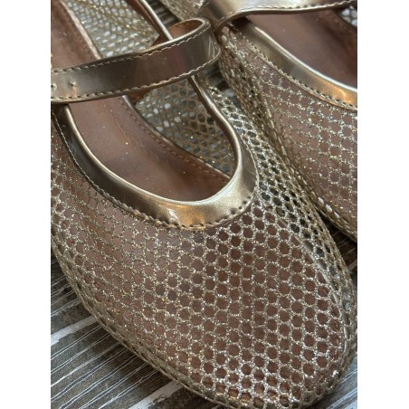 Ballerines ajourées gold
