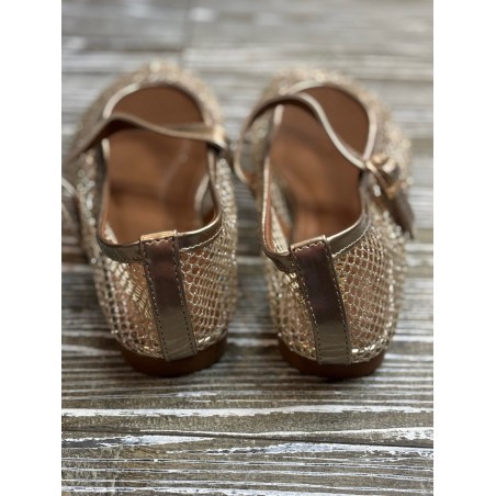 Ballerines ajourées gold