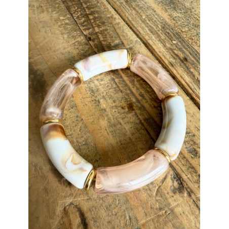 Bracelet tube marbré beige