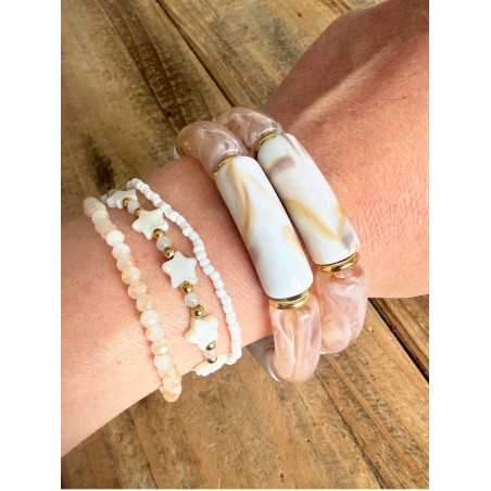 Bracelet tube marbré beige