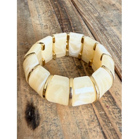 Bracelet effet marbre beige