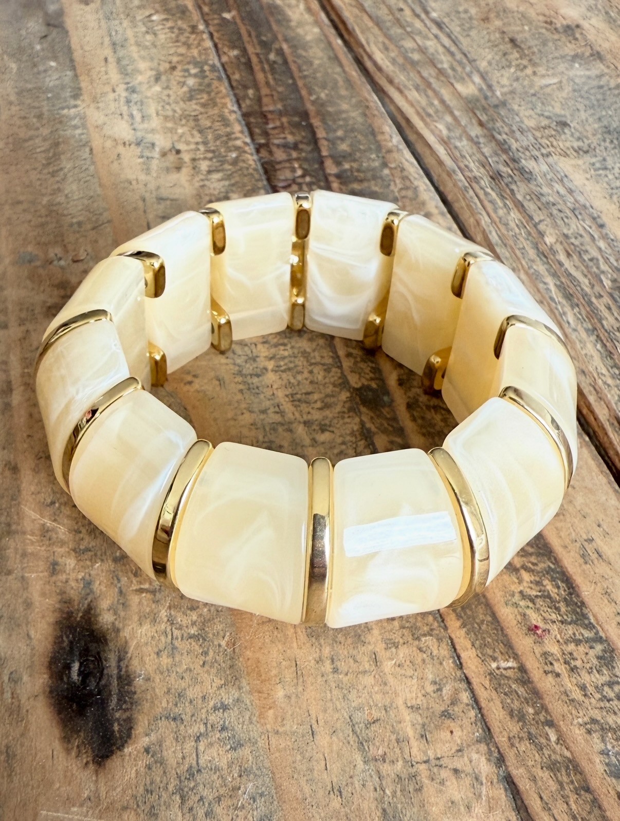 Bracelet effet marbre beige