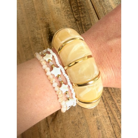 Bracelet effet marbre beige