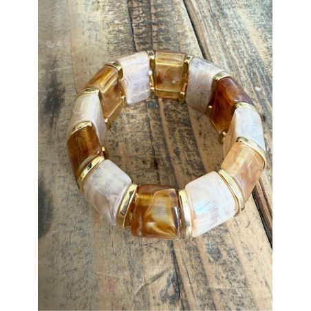 Bracelet effet marbre camel