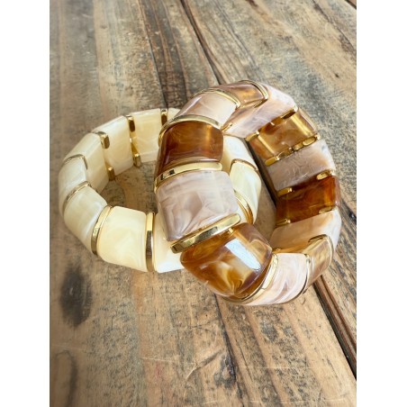 Bracelet effet marbre camel