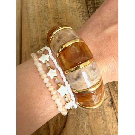Bracelet effet marbre camel