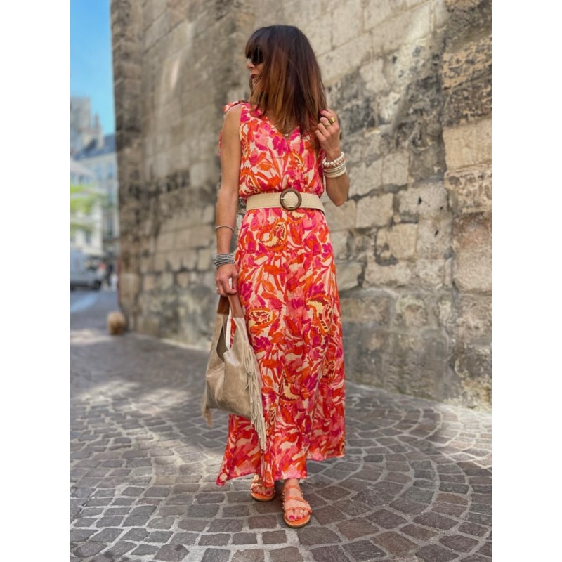 Robe longue orange