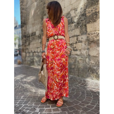 Robe longue orange