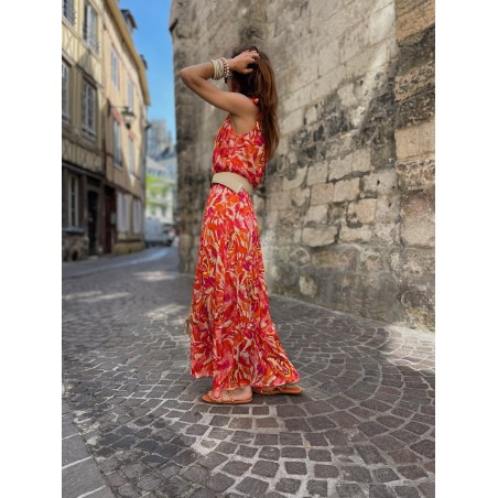 Robe longue orange