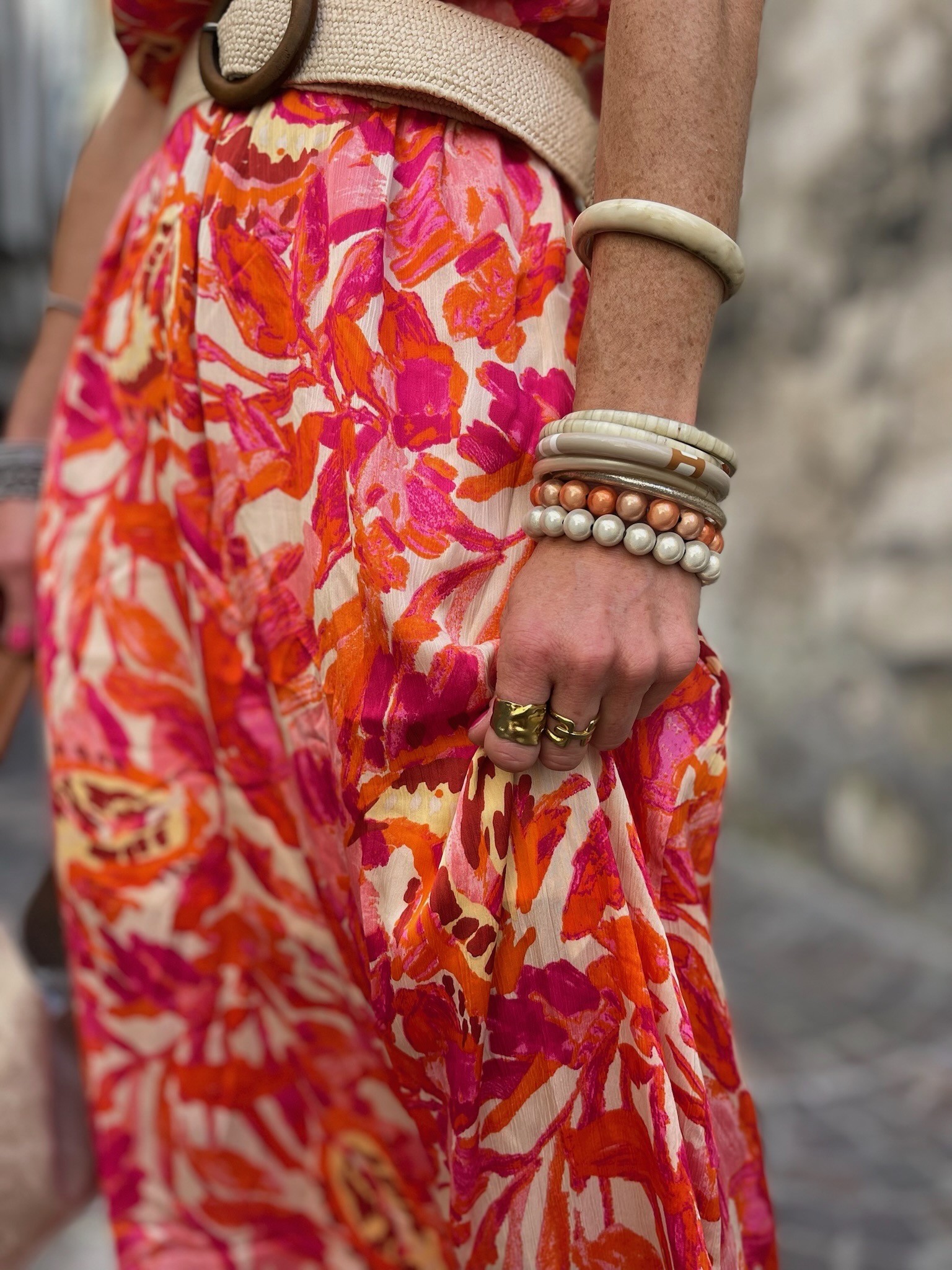 Robe longue orange