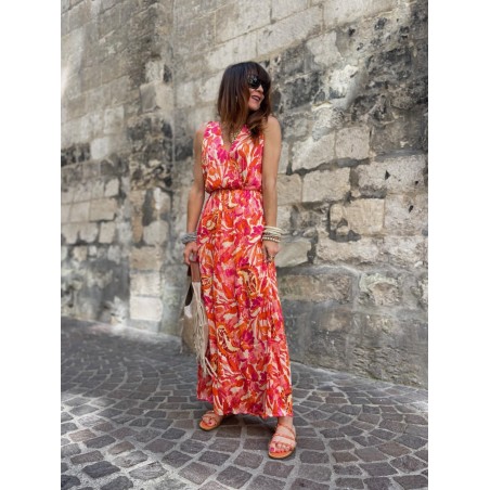 Robe longue orange