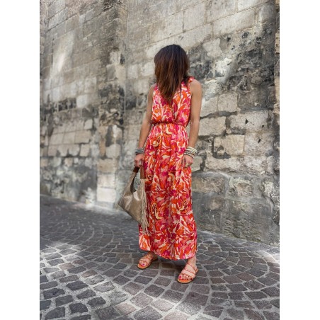 Robe longue orange