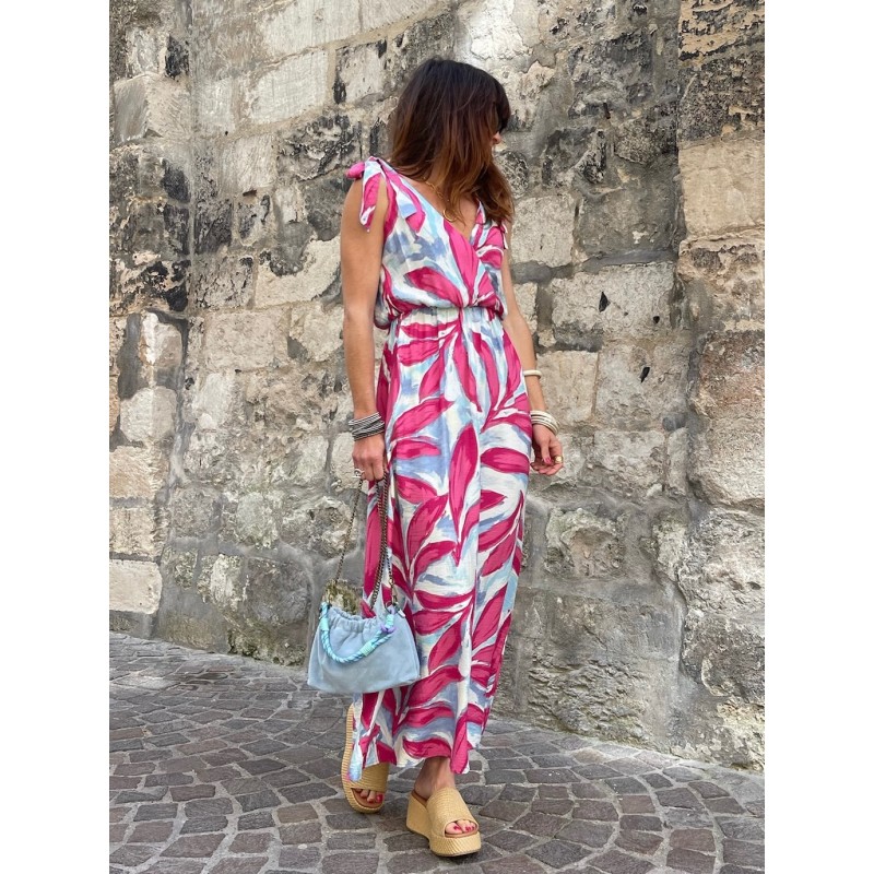 Robe longue à motifs