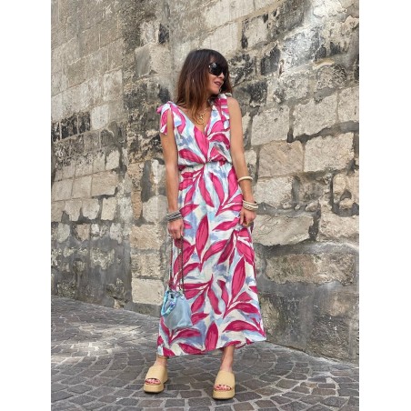Robe longue à motifs