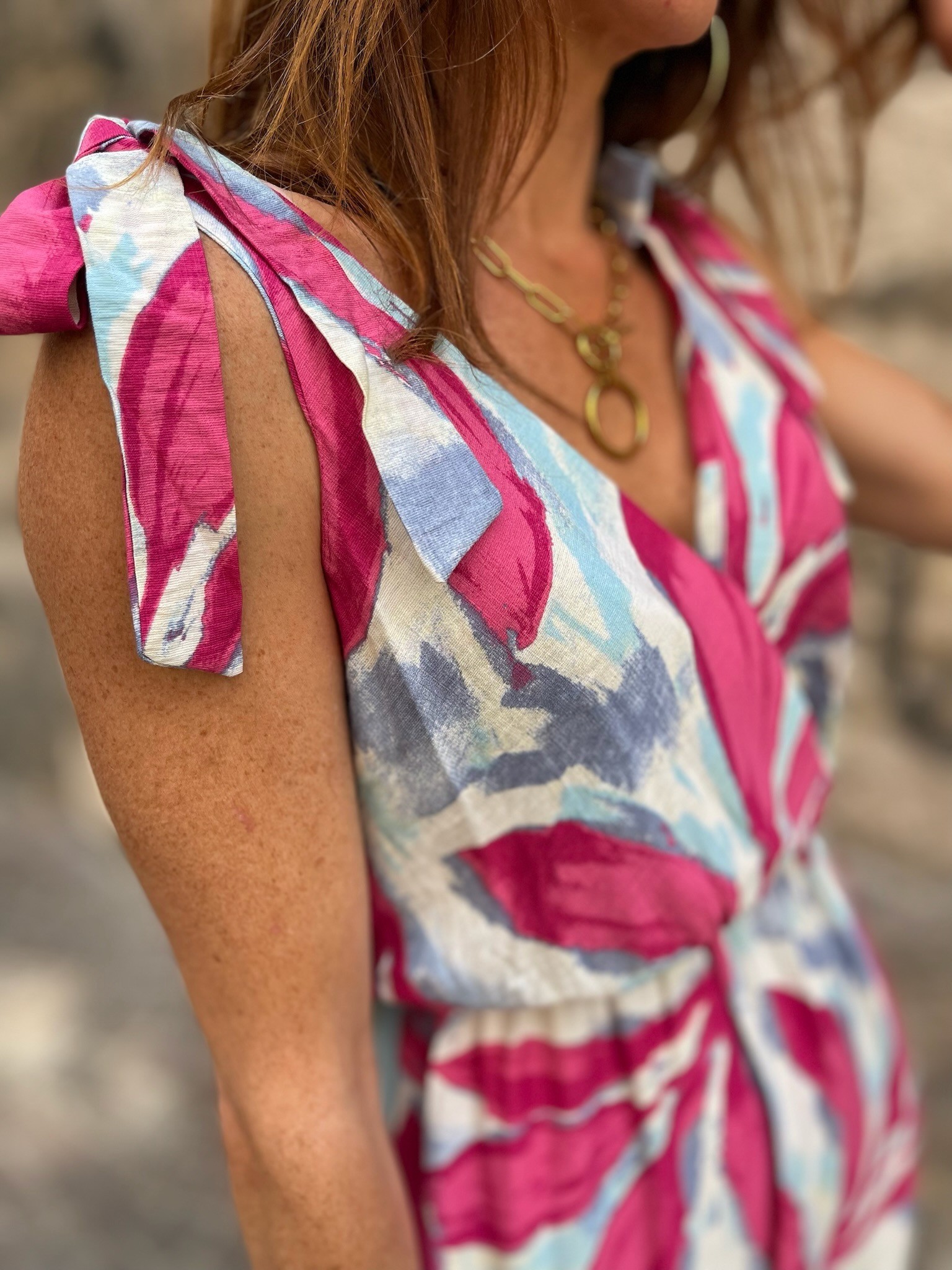 Robe longue à motifs