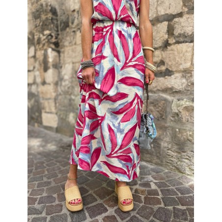 Robe longue à motifs