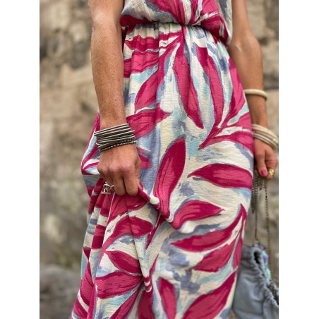 Robe longue à motifs