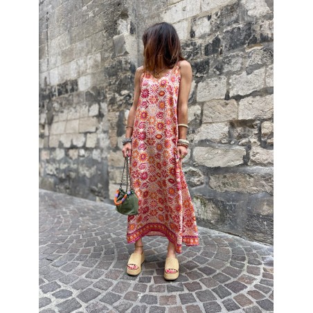 Robe longue à motifs