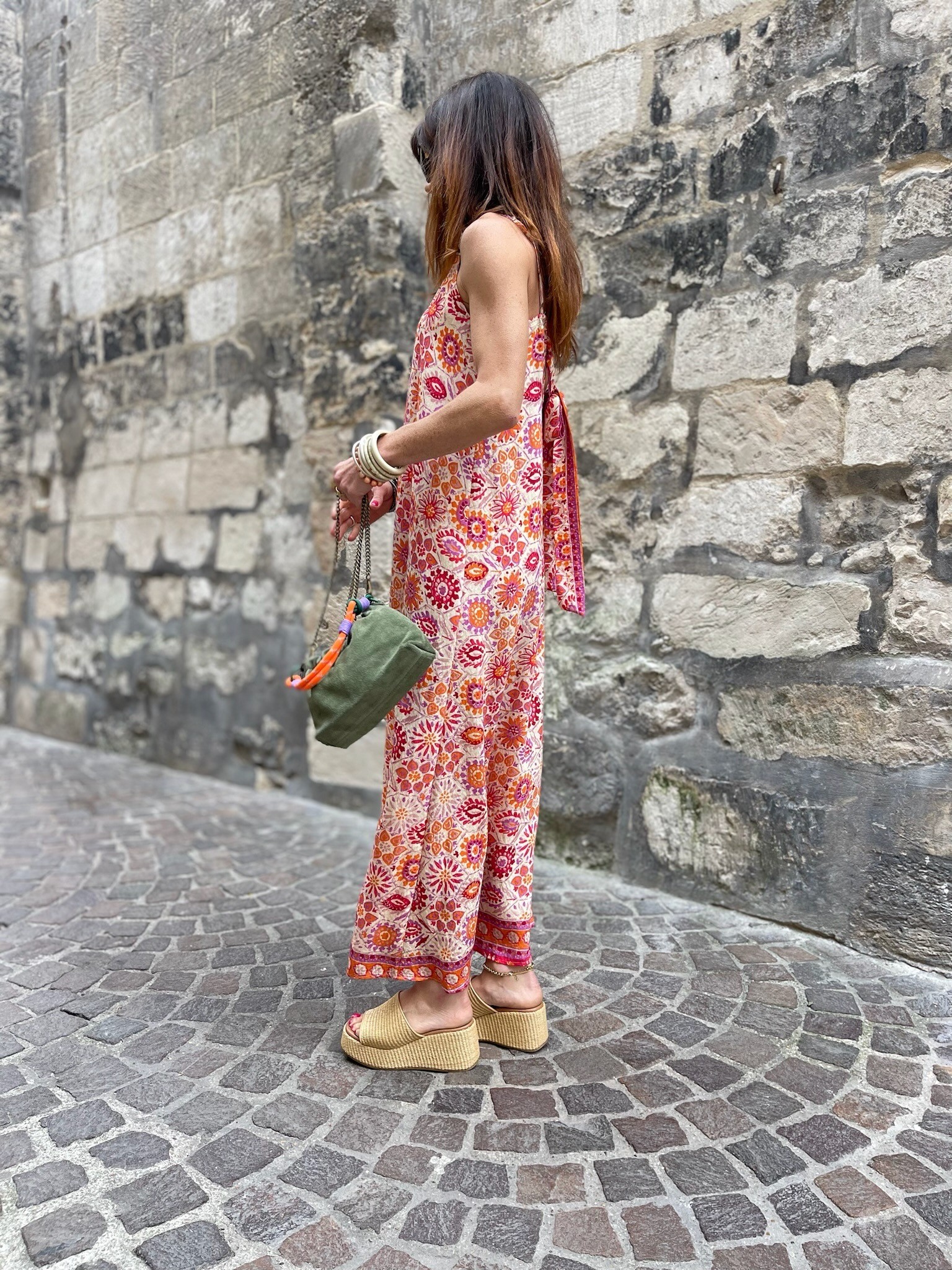 Robe longue à motifs