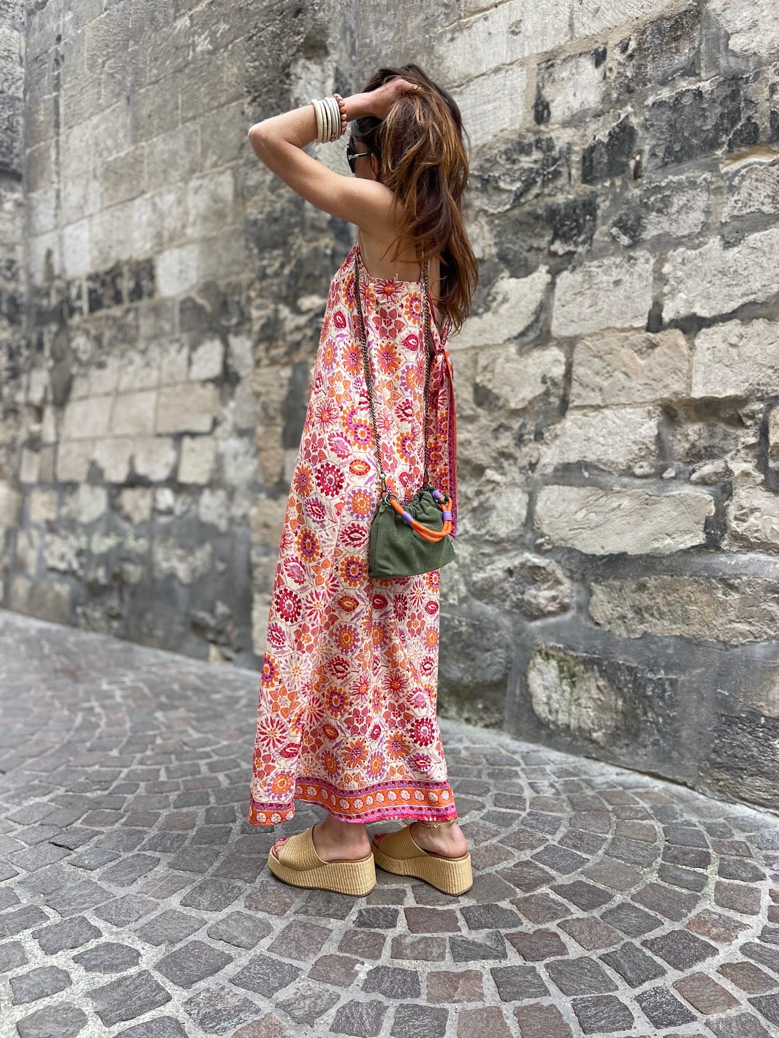 Robe longue à motifs