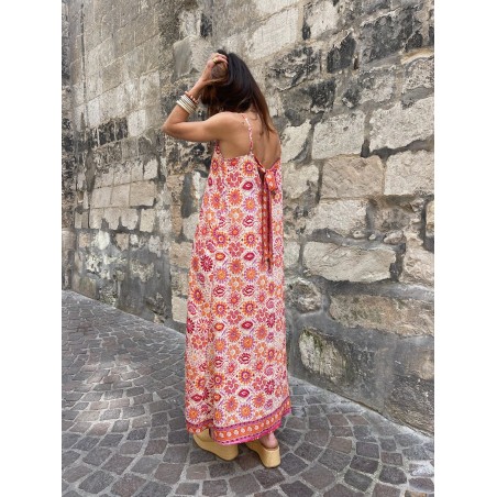 Robe longue à motifs