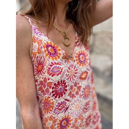 Robe longue à motifs