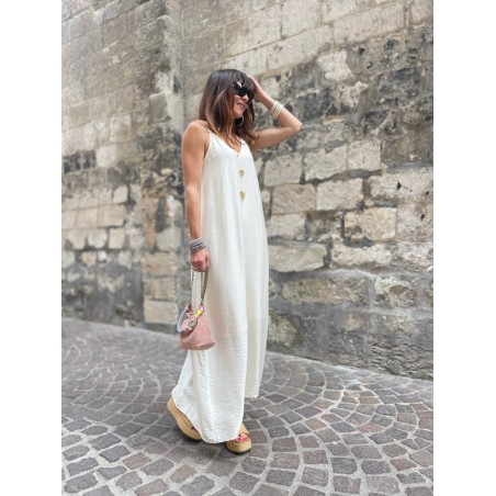 Robe longue écrue
