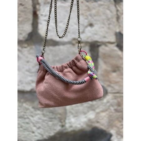 Mini sac cuir rose