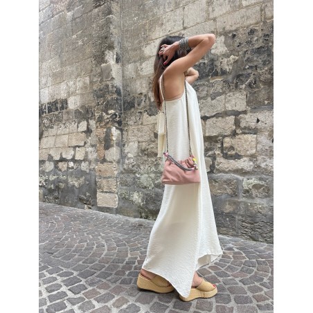 Mini sac cuir rose