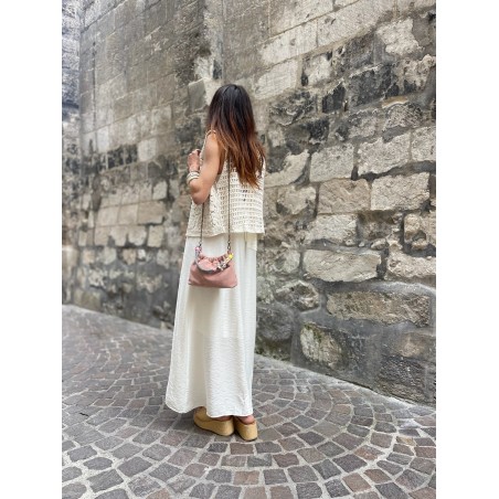 Gilet crochet beige